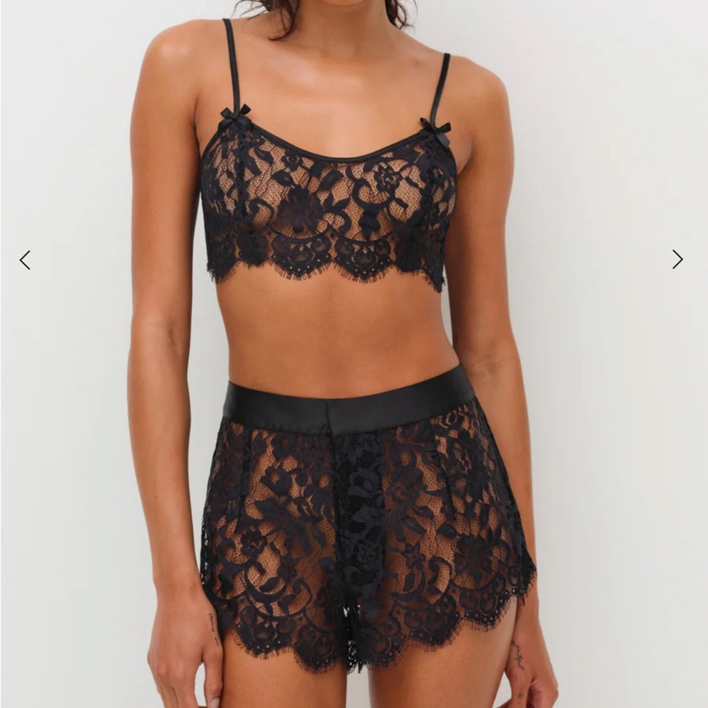 For Love and lemons zeta black bralette size small